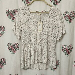 Chic Smocked Floral Blouse